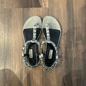 Balenciaga Women's grey Studded Sandals